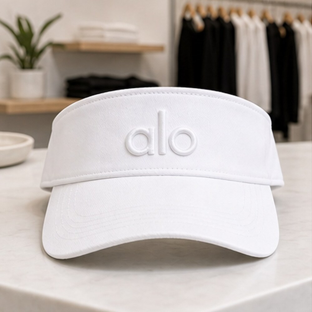 ALO Yoga White Clean Open Top Visor Hat NWT